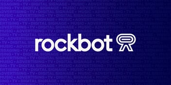 White Rockbot logo against dark blue background