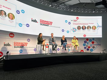 Rockbot's SVP, Advertising, Rose Ferraro on the panel speaking about Retail Media at IAB 