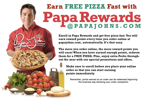 Papa Johns Restaurant Loyalty Program - PapaRewards