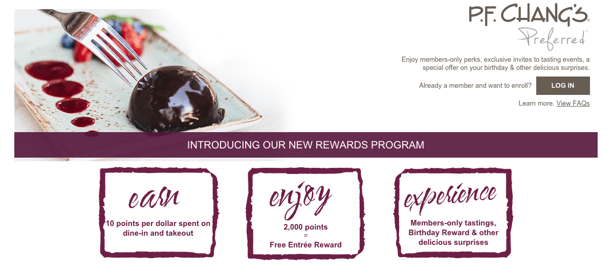 PF Changs Restaurant Loyalty Program